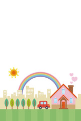 街並みの中のマイホームイメージ