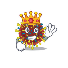 The Royal King of corona virus molecule cartoon character design with crown