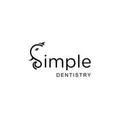Simple Dental Logo Design with Elephant Vector