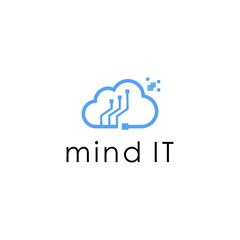 Modern IT Cloud Logo Design with Abstract Technology and Network Elements for Cloud Computing and Tech Business Branding