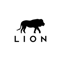 Elegant Black Lion Logo Design with Abstract Wild Animal and Power Elements for Wildlife, Zoo, and Luxury Branding