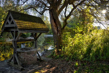 Detail of water well in farm, Georgetown, Ontario, Canada.