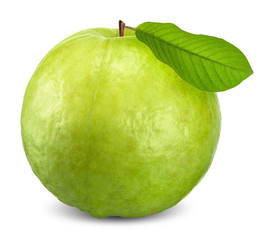 guava fruit isolated on white clipping path