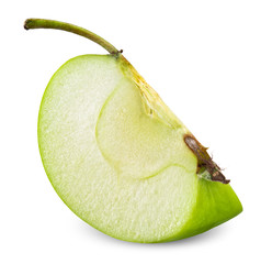 green apple isolated on white clipping path