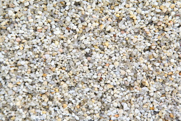 White pebble on the small garden ground inside the house.