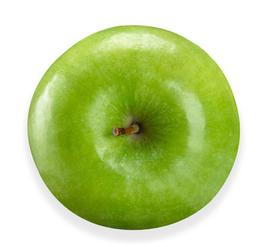 green apple isolated on white clipping path