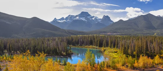 Foto op Plexiglas Panoramic view of Bow rive landscape in Banff national park © SNEHIT PHOTO
