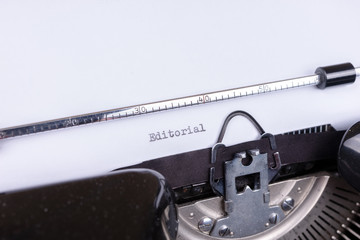 Editorial - written on an old black typewriter