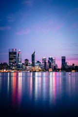 Fototapeta premium Perth, Australia - Mar 04 2020: The Perth City skyline during dawn. Perth is the capital of Western Australia