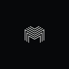 Initial based modern and minimal Logo. M MM MV VM letter trendy fonts monogram icon symbol. Universal professional elegant luxury alphabet vector design