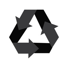 Graphic Illustration of Recycle symbol in white backgound, fit for packaging and bottle design