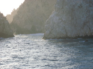 waves crashing on rocks