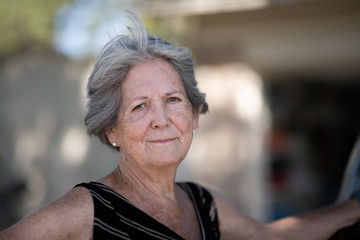 Portrait of a Senior Woman With Short Gray Hair