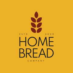 Home Made Bread Symbol, Craft Bakery Vector Logo, Healthy Pastry Shop Premium Logo Concept. Modern Bakery Wheat Sign. Bakery Shop Vector Logotype Design Template.