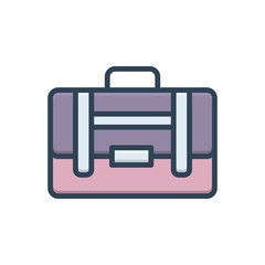 Color illustration icon for suitcase