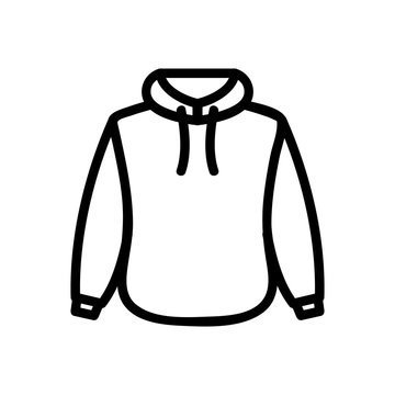 Warm hoodie icon vector. Thin line sign. Isolated contour symbol illustration