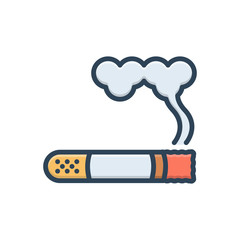 Color illustration icon for smoke