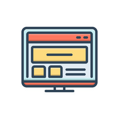 Fototapeta premium Color illustration icon for web,