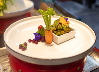 Cooked vegetables according to a special recipe.
