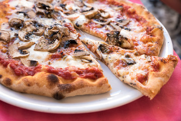 Pizza with mushrooms