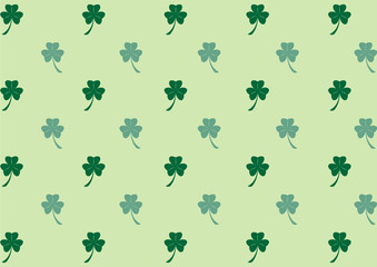 Background and wall paper of Shamrock plant a symbol of St. Patrick's Day isolate on light green background in vector design.