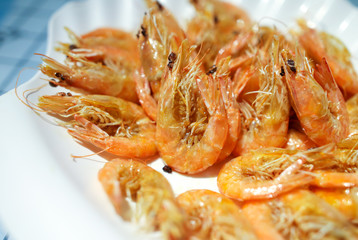Shrimp cooked according to a special recipe.
