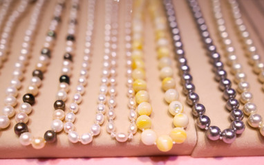 Pearl beads on a counter
