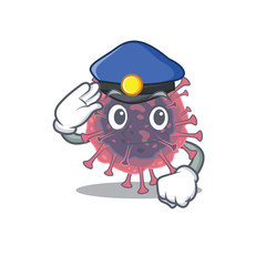 A picture of microbiology coronavirus performed as a Police officer
