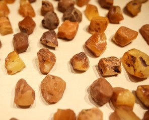 Ornaments from a decorative stone on a counter