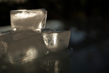 Ice cubes on Black Background