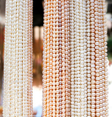 Pearl beads on a counter