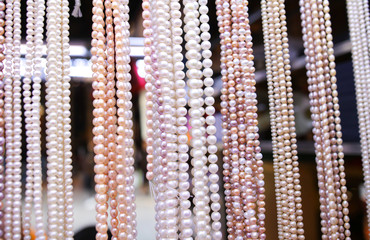 Pearl beads on a counter