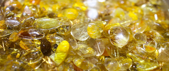 Jewelry made of decorative yellow stone