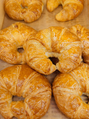 A lot of donuts cake bun cookies and sweet dessert and egg tart in food course and supermarket 