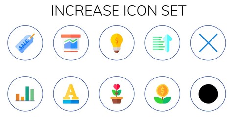 increase icon set