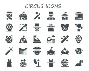 circus icon set
