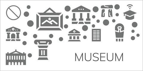 Modern Simple Set of museum Vector filled Icons