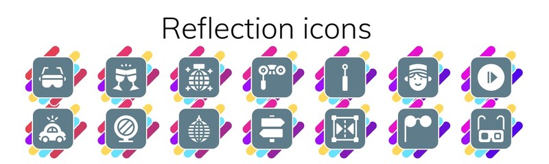 reflection icon set