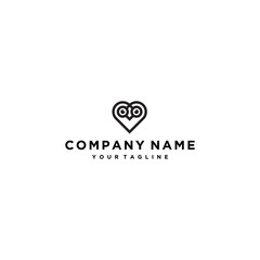 Obraz premium Owl Love logo illustration owl logo vector icon design