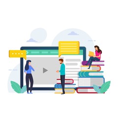 Vector illustration of education design concept for online course