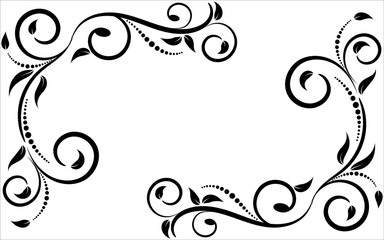 Floral elements design, luxury ornamental graphic element border, swirls flowers,foliage swirl decorative design for page decoration cards, wedding, banner, logos, frames, labels, cafes, boutiques