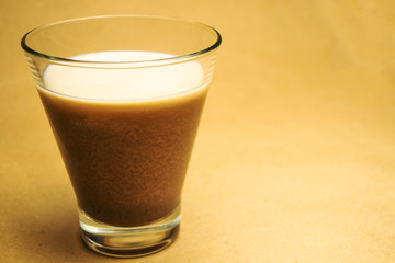 Cocoa milk in a glass