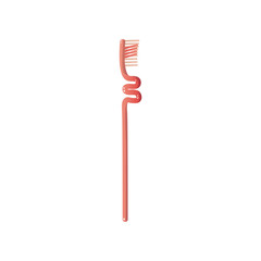 Beautiful toothbrush pink color of unusual shape.