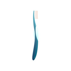 Beautiful toothbrush of blue color of an unusual form.