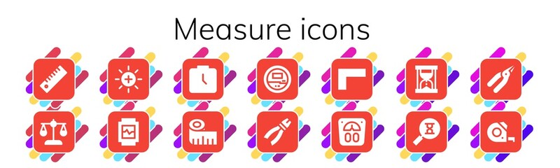 measure icon set