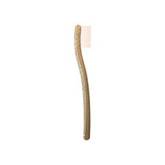 Obraz premium Beautiful toothbrush wood color of unusual shape.