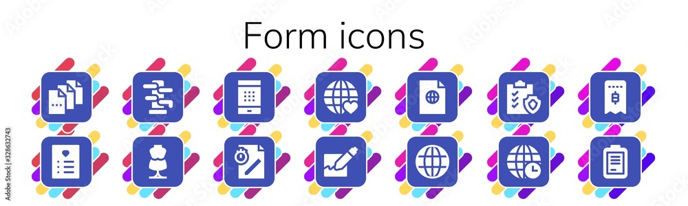 Wall mural form icon set