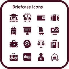 Modern Simple Set of briefcase Vector filled Icons