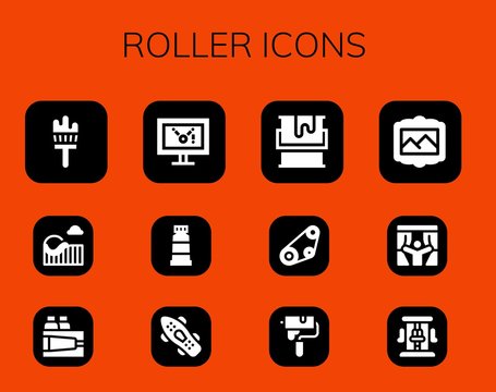 Modern Simple Set of roller Vector filled Icons