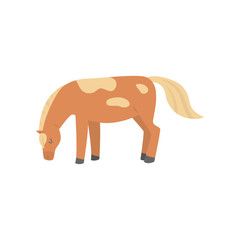 Cute beautiful cartoon horse. Graceful horse of an unusual coloring.